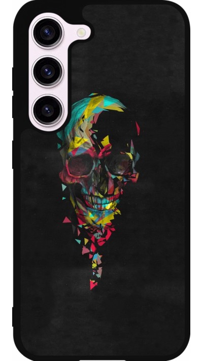 Samsung Galaxy S23 Case Hülle - Silikon schwarz Halloween 22 colored skull