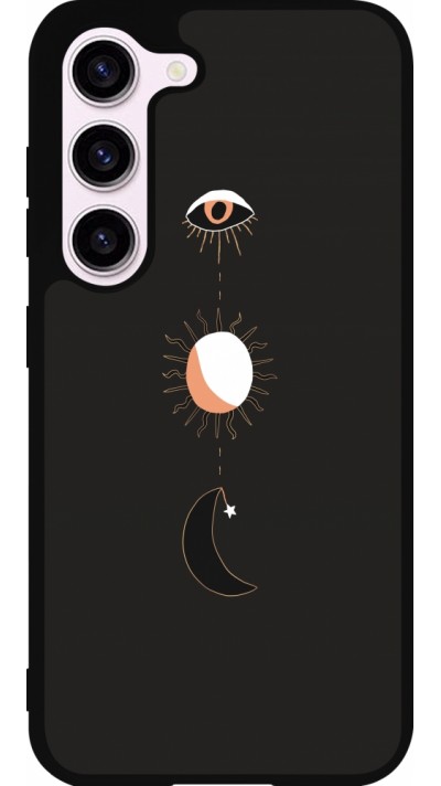 Samsung Galaxy S23 Case Hülle - Silikon schwarz Halloween 22 eye sun moon