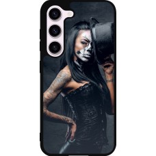 Samsung Galaxy S23 Case Hülle - Silikon schwarz Halloween 22 Tattooed Girl