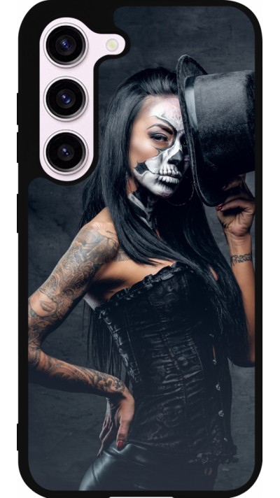 Samsung Galaxy S23 Case Hülle - Silikon schwarz Halloween 22 Tattooed Girl