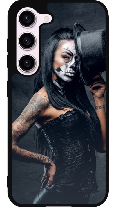 Coque Samsung Galaxy S23 - Silicone rigide noir Halloween 22 Tattooed Girl