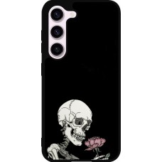 Samsung Galaxy S23 Case Hülle - Silikon schwarz Halloween 2023 rose and skeleton