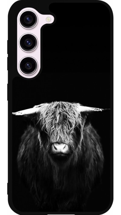 Coque Samsung Galaxy S23 - Silicone rigide noir Highland calf black