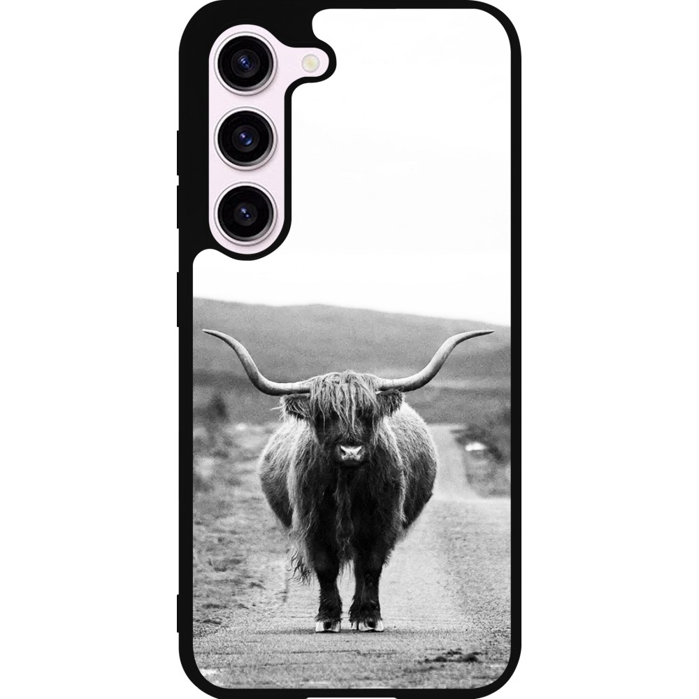 Coque Samsung Galaxy S23 - Silicone rigide noir Highland cattle