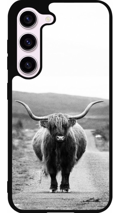 Coque Samsung Galaxy S23 - Silicone rigide noir Highland cattle