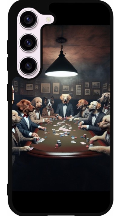 Samsung Galaxy S23 Case Hülle - Silikon schwarz Die Pokerhunde