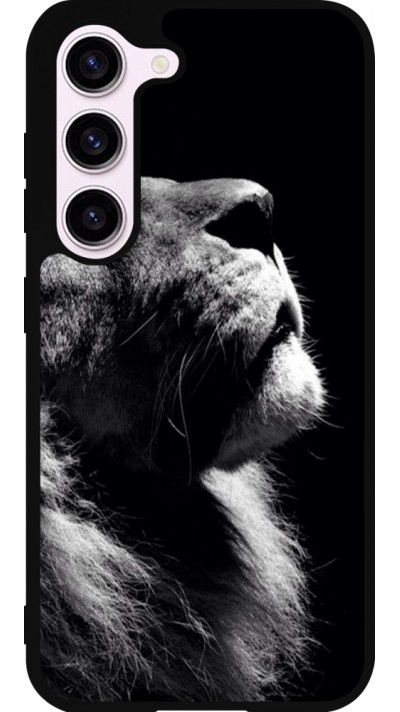 Samsung Galaxy S23 Case Hülle - Silikon schwarz Lion looking up