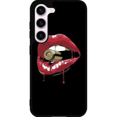 Coque Samsung Galaxy S23 - Silicone rigide noir Lips bullet