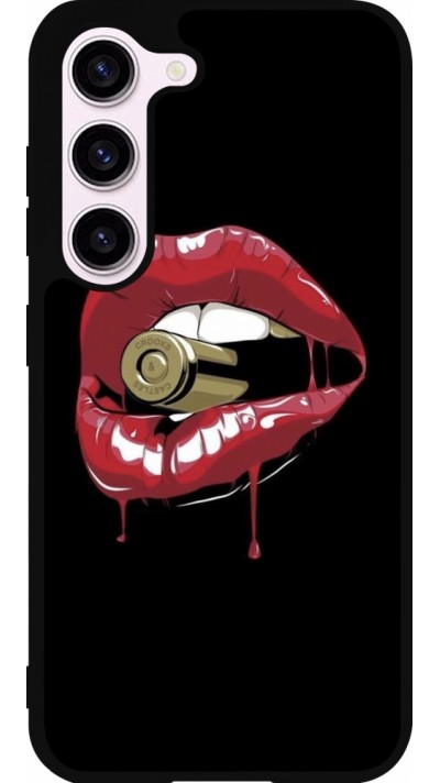 Samsung Galaxy S23 Case Hülle - Silikon schwarz Lips bullet