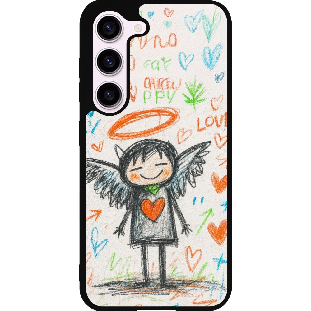 Samsung Galaxy S23 Case Hülle - Silikon schwarz Little Angel Sketch Love