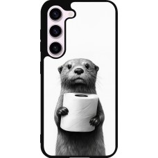 Coque Samsung Galaxy S23 - Silicone rigide noir Loutre papier de toilette
