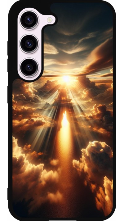 Coque Samsung Galaxy S23 - Silicone rigide noir Lueur Céleste Zenith