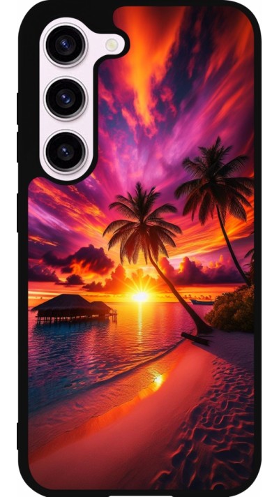 Coque Samsung Galaxy S23 - Silicone rigide noir Maldives Dusk Bliss