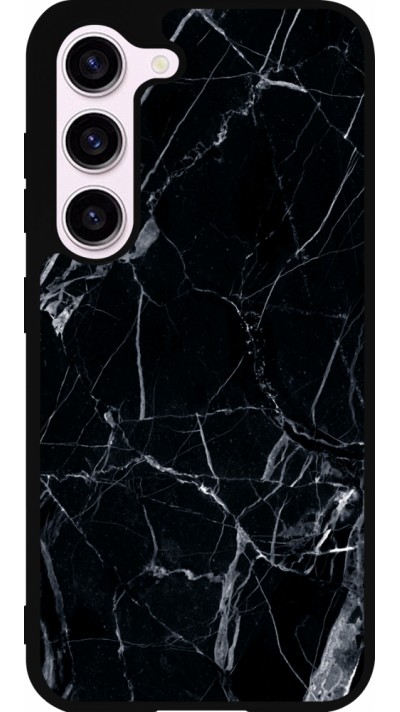 Samsung Galaxy S23 Case Hülle - Silikon schwarz Marble Black 01