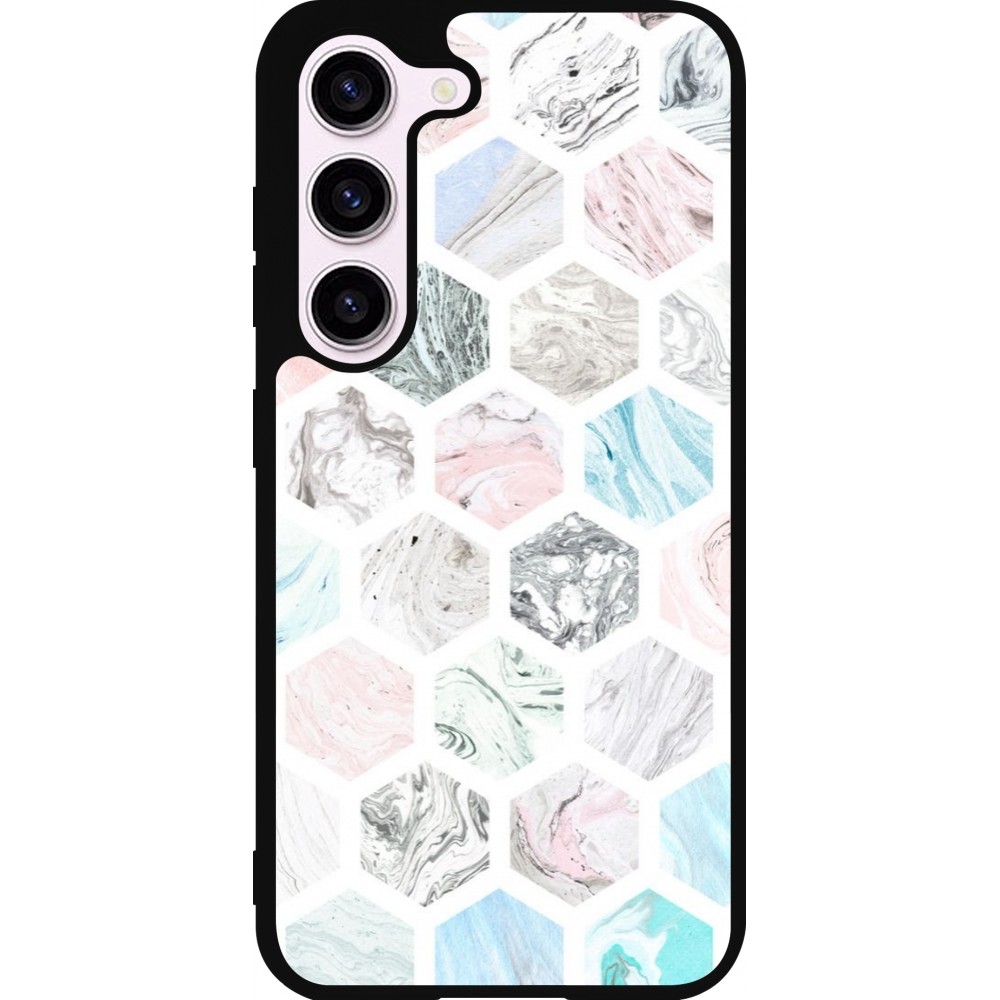 Samsung Galaxy S23 Case Hülle - Silikon schwarz Marble Everything