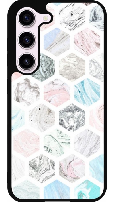 Samsung Galaxy S23 Case Hülle - Silikon schwarz Marble Everything