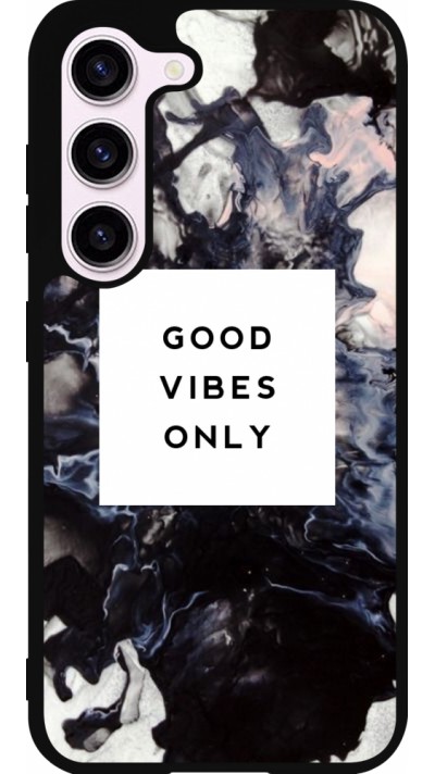 Coque Samsung Galaxy S23 - Silicone rigide noir Marble Good Vibes Only