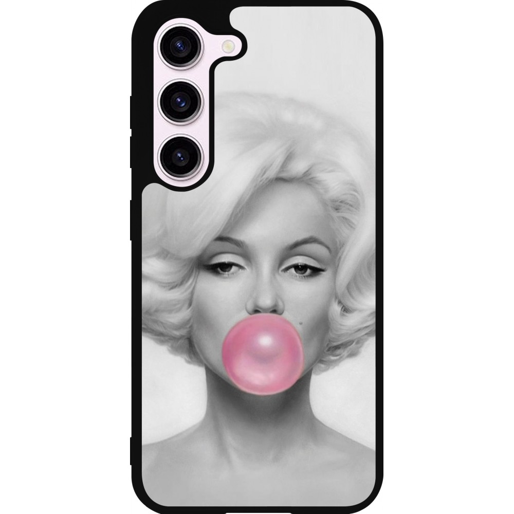 Samsung Galaxy S23 Case Hülle - Silikon schwarz Marilyn Bubble