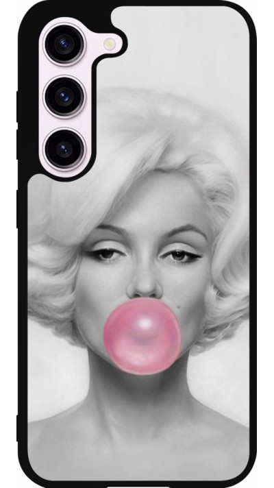 Coque Samsung Galaxy S23 - Silicone rigide noir Marilyn Bubble