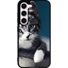 Samsung Galaxy S23 Case Hülle - Silikon schwarz Meow 23