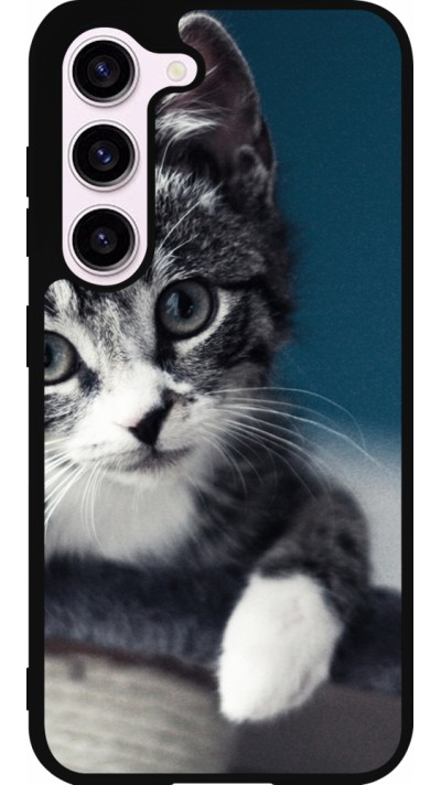 Coque Samsung Galaxy S23 - Silicone rigide noir Meow 23