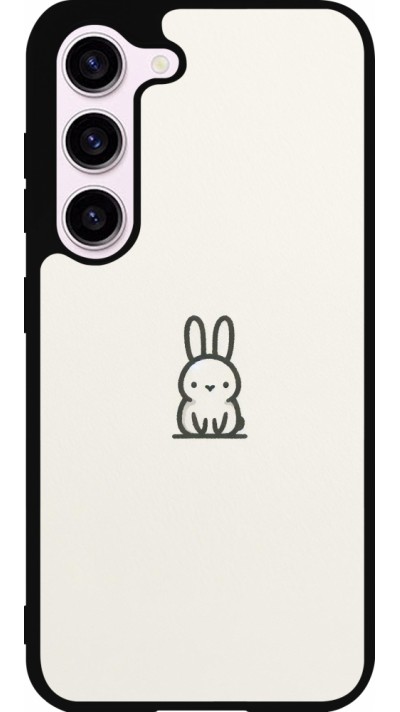 Coque Samsung Galaxy S23 - Silicone rigide noir Minimal bunny cutie