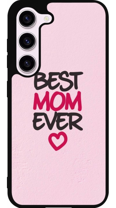 Coque Samsung Galaxy S23 - Silicone rigide noir Mom 2023 best Mom ever pink