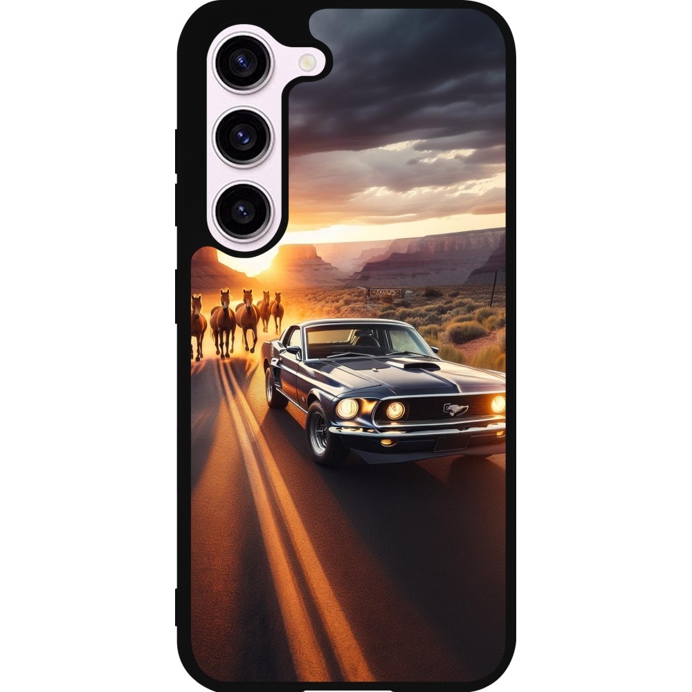 Coque Samsung Galaxy S23 - Silicone rigide noir Mustang 69 Grand Canyon