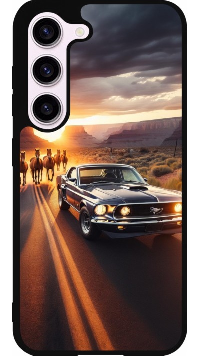 Coque Samsung Galaxy S23 - Silicone rigide noir Mustang 69 Grand Canyon