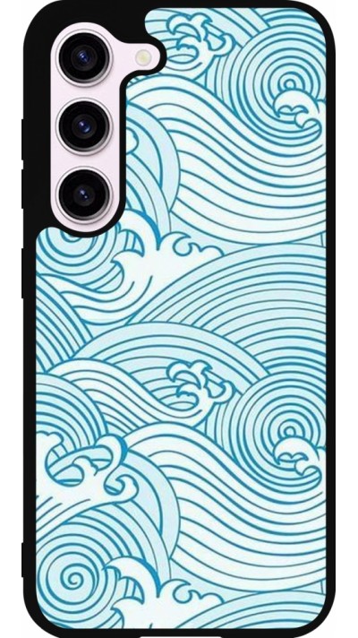 Samsung Galaxy S23 Case Hülle - Silikon schwarz Ocean Waves