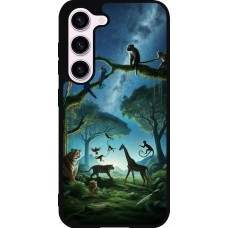 Coque Samsung Galaxy S23 - Silicone rigide noir Paradis des animaux exotiques