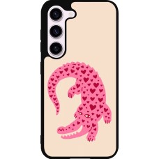 Coque Samsung Galaxy S23 - Silicone rigide noir Pink crocodile 2026