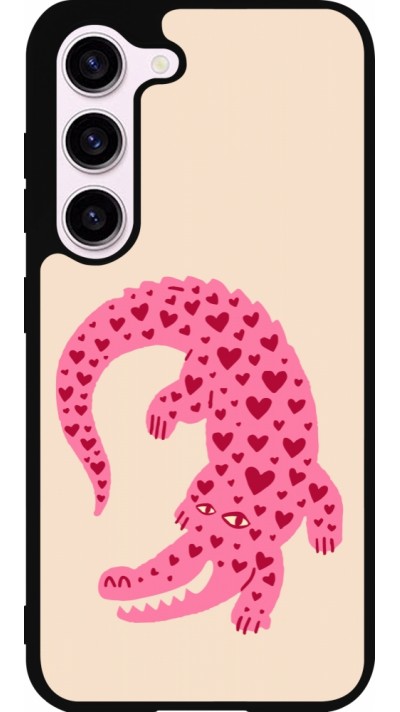 Samsung Galaxy S23 Case Hülle - Silikon schwarz Pink crocodile 2026