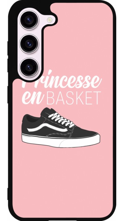 Coque Samsung Galaxy S23 - Silicone rigide noir princesse en basket