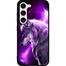 Coque Samsung Galaxy S23 - Silicone rigide noir Purple Sky Wolf