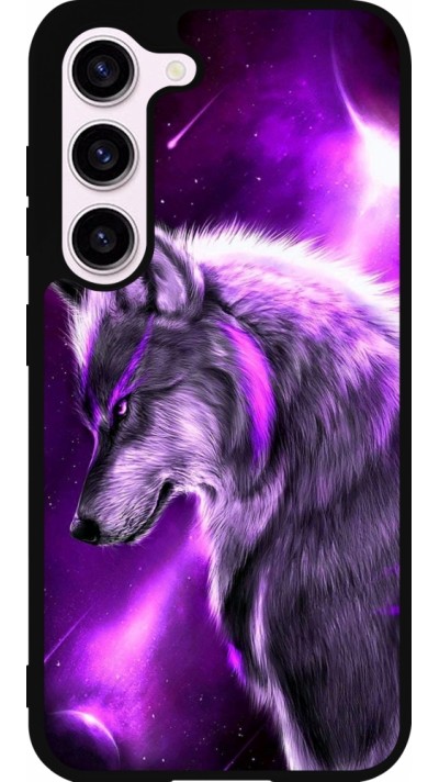 Samsung Galaxy S23 Case Hülle - Silikon schwarz Purple Sky Wolf