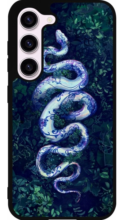 Coque Samsung Galaxy S23 - Silicone rigide noir Serpent Blue Anaconda