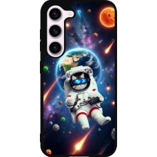 Samsung Galaxy S23 Case Hülle - Silikon schwarz VR SpaceCat Odyssee