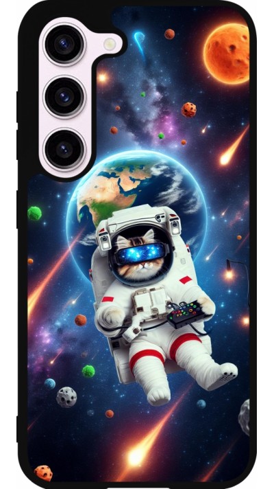Coque Samsung Galaxy S23 - Silicone rigide noir VR SpaceCat Odyssey