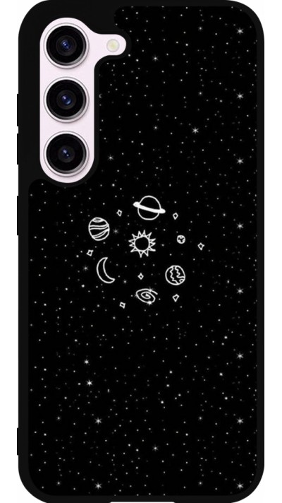 Samsung Galaxy S23 Case Hülle - Silikon schwarz Space Doodle