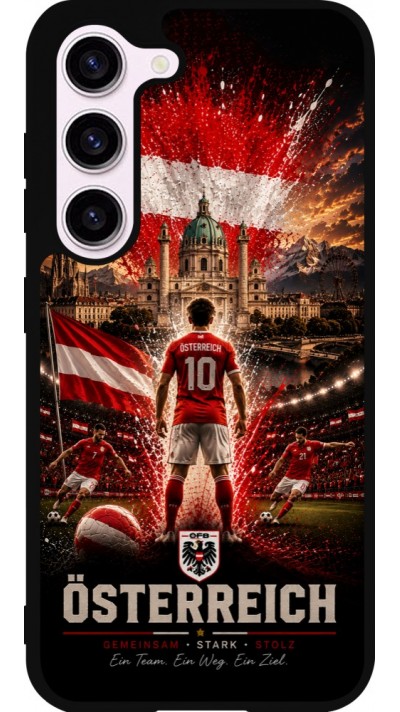 Samsung Galaxy S23 Case Hülle - Silikon schwarz Fussball Österreich splash 2026