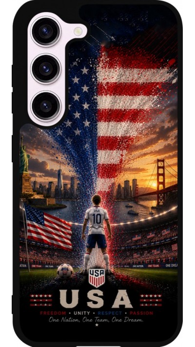 Samsung Galaxy S23 Case Hülle - Silikon schwarz Fussball Vereinigten Staaten splash 2026