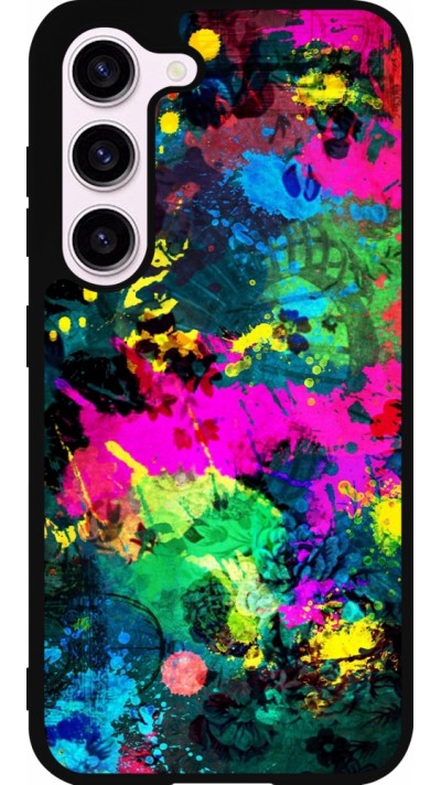 Samsung Galaxy S23 Case Hülle - Silikon schwarz Splash paint