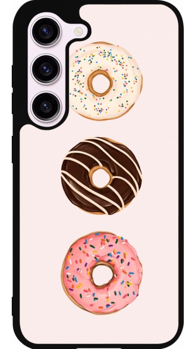 Coque Samsung Galaxy S23 - Silicone rigide noir Spring 23 donuts