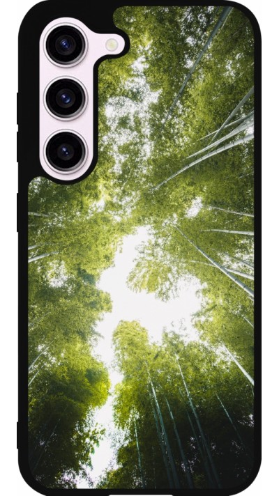 Coque Samsung Galaxy S23 - Silicone rigide noir Spring 23 forest blue sky