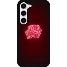 Coque Samsung Galaxy S23 - Silicone rigide noir Spring 23 neon rose