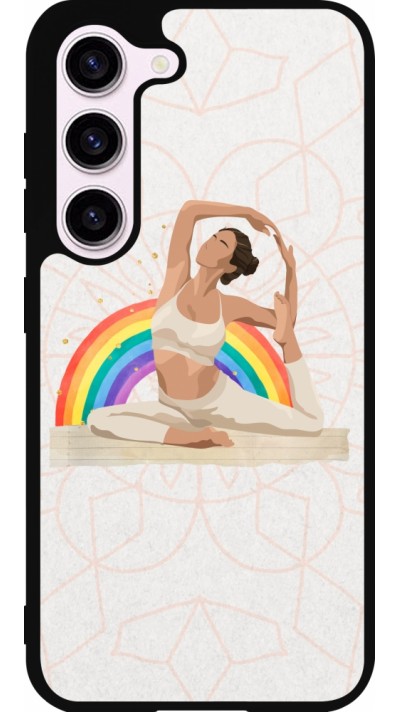 Coque Samsung Galaxy S23 - Silicone rigide noir Spring 23 yoga vibe