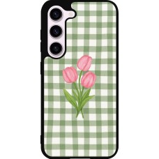 Samsung Galaxy S23 Case Hülle - Silikon schwarz Green vichy tulips Spring 2026