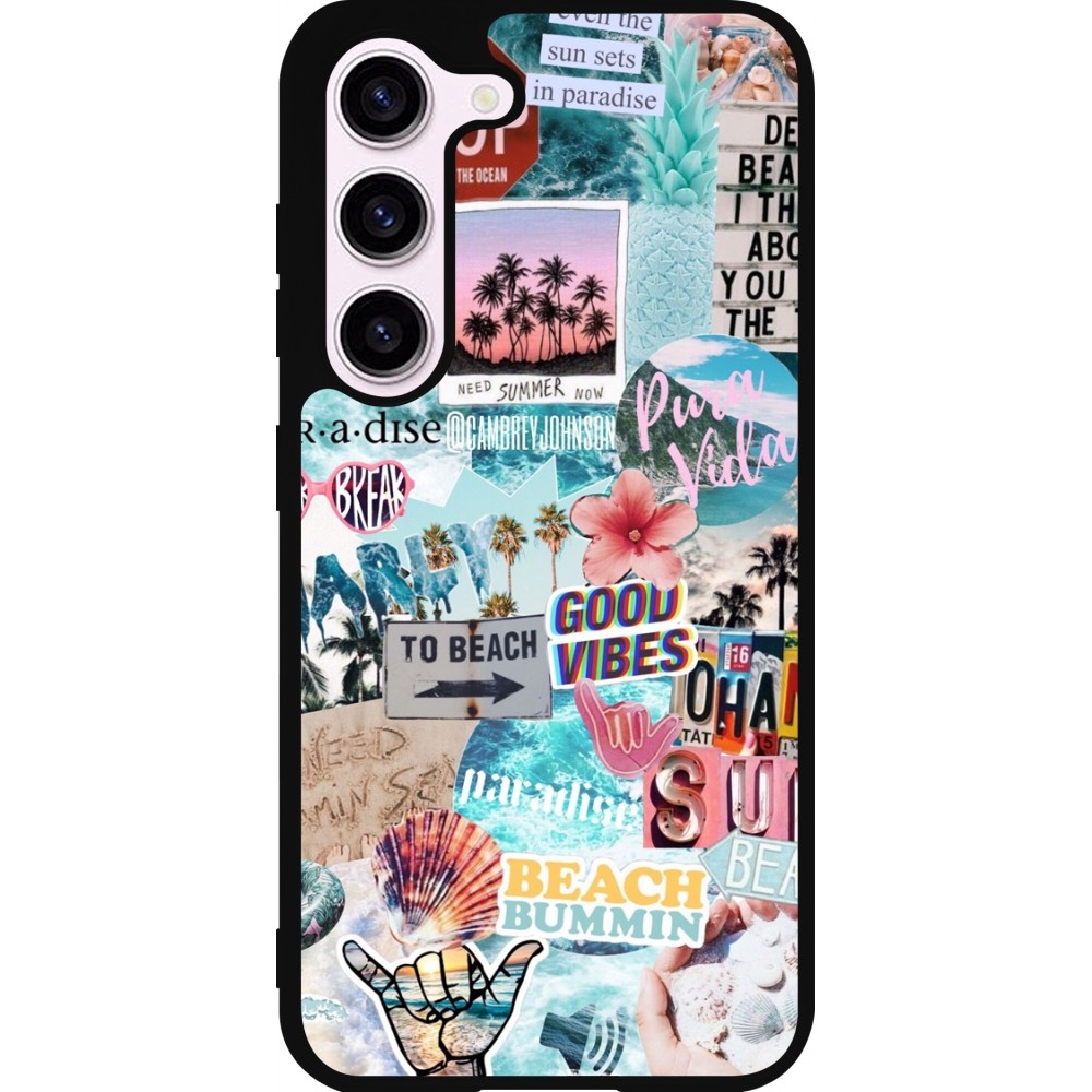 Coque Samsung Galaxy S23 - Silicone rigide noir Summer 20 collage