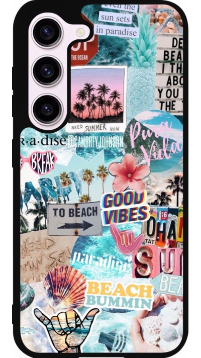 Coque Samsung Galaxy S23 - Silicone rigide noir Summer 20 collage